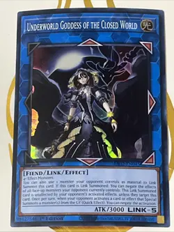 Underworld Goddess of the Closed World RA02-EN045 Super Rare 1st YuGiOh Card NM - Image 1