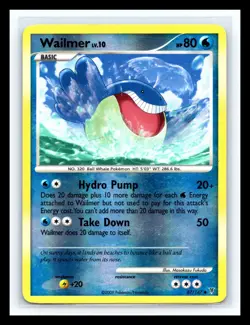 💥 Wailmer 87/147 Supreme Victors Reverse Holo 2009 Pokemon TCG Card - Image 1