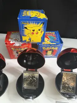 Set Of Three Pokeball Gold Plated 24k Pokemon Cards (Pikachu,Mewtwo,Charazard - Image 5