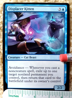 DISPLACER KITTEN : MTG altered-art magic card : with SEXY, BEWITCHING BEAUTY! - Image 1