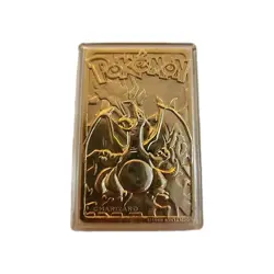 Pokemon Charizard 23k gold plated Trading card with Case Protection - Image 1