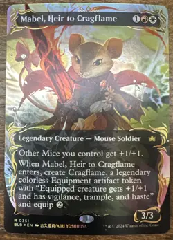 Mabel, Heir to Cragflame (Borderless) (Raised Foil) Bloomburrow Foil - Image 1
