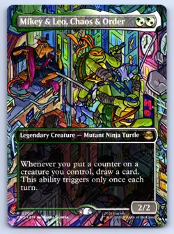 MTG Mikey & Leo Chaos & Order Borderless Normal R Teenage Mutant Ninja Turtles T - Image 1