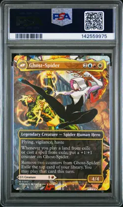 2025 MTG MARVEL'S SPIDER-MAN SCENE BORDERLESS GHOST-SPIDER/GWEN STACY PSA 10 - Image 2