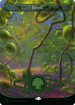 1 Forest (490) (Borderless) (Galaxy Foil) Unfinity #490 LP Lightly Played - Image 1