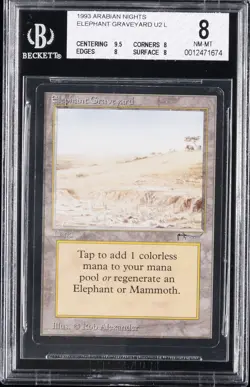 1993 MAGIC: THE GATHERING ARABIAN NIGHTS ELEPHANT GRAVEYARD BGS 8 - Image 1