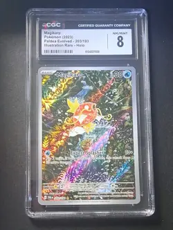 Pokemon Magikarp 203/193 Sv02 Paldea Evolved Illustration Rare Holo CGC 8 2023 - Image 1