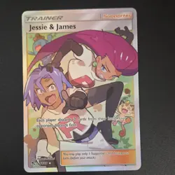 Pokemon Jessie & James Hidden Fates Full Art Ultra Rare Holo Trainer 68/68 2019 - Image 1