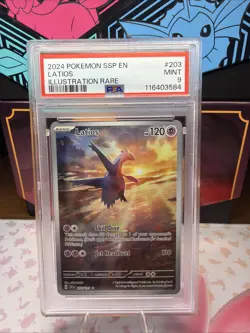 Pokemon TCG Latios Illustration Rare PSA 9 Surging Sparks 203/191 - Image 1