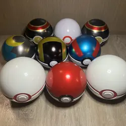 [Lot Of 9] Empty Pokemon TCG Poke Ball Tins Various Sets Ultra Premiere Great + - Image 1