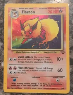 Pokemon Flareon Rare Card 3/64 Jungle 1999 Wizards of the Coast - Image 1