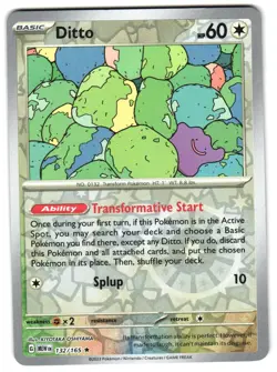 Ditto 132/165 Reverse Holo SV: Scarlet & Violet 151 Pokemon TCG - Image 1