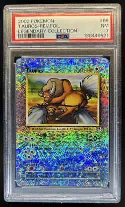 2002 Pokemon Legendary Collection Tauros Reverse Holo #65/110 PSA 7 - Image 1