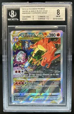 2019-2023 Pokemon SWSH Black Star Promos Charizard VST #SWSH262 BGS 8 - Image 1