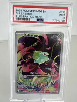 2025 POKEMON MEG EN-MEGA EVOLUTION ILLUSTRATION RARE #133 BULBASAUR PSA 9 - Image 1