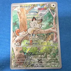 Pokemon Meowth Illustration Rare Holo 70 HP Me02: Phantasmal Flames 106/094 Card - Image 1