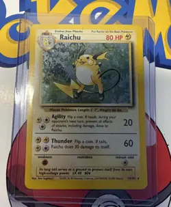 Pokemon TCG - Raichu 14/102 Base Set Holo Rare WOTC 1999 - EXC/NM - Image 1