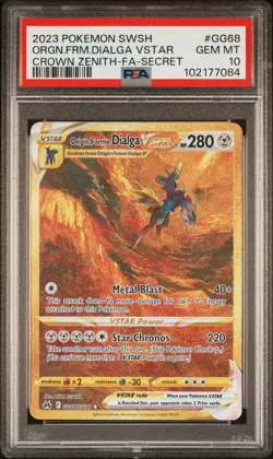 Pokemon Crown Zenith Origin Forme Dialga VStar Secret Rare #GG68 PSA 10 Gem Mint - Image 1