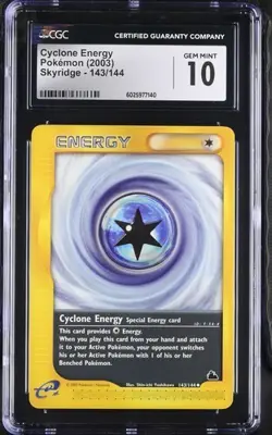 2003 Cyclone Energy 143/144 Pokemon Skyridge Regular CGC 10 - Image 1