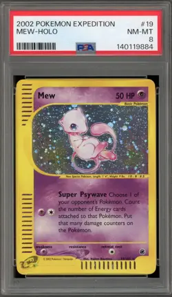 Pokemon Mew Expedition Holo Rare #19 PSA 8 - Image 1