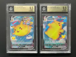 Pokemon TCG Flying Pikachu VMAX 007/025 and Surfing Pikachu VMAX 009/025 BGS 9.5 - Image 1