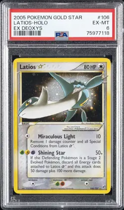 2005 POKEMON EX DEOXYS GOLD STAR #106 LATIOS-HOLO PSA 6 - Image 1