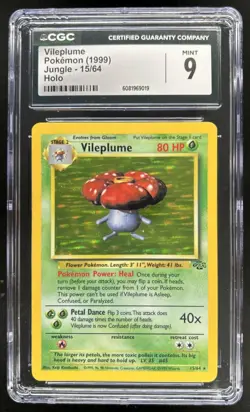 1999 Pokemon Jungle Vileplume Holo Rare #15/64 CGC 9 - Image 1