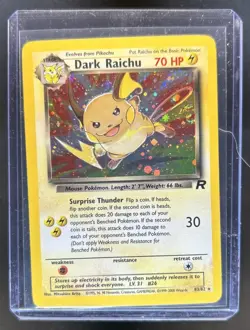 2000 Pokemon Team Rocket Dark Raichu Holo #83/82 - Image 1