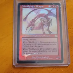 Magic: The Gathering Worldgorger Dragon Creature Foil Card 7/7 Wayne England - Image 1