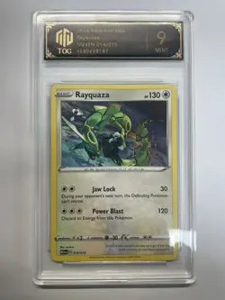 2024 Pokemon M24EN Rayquaza #014/015 McDonald's Promo TOC9 MINT Graded Card VB16 - Image 1