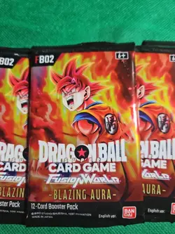Bandai DBZ Card Game Fusion World - Blazing Aura Booster 5 Pack Lot New - Image 2