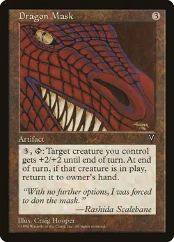Dragon Mask LP Visions Artifact Mtg Magic English Regular - Image 1