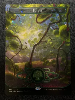 2022 MTG Magic UNF Unfinity #490 Forest Galaxy FOIL x1 Pack Fresh Unplayed NM9+ - Image 1