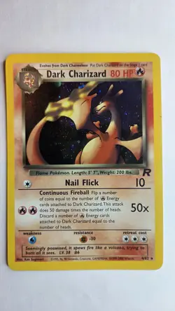 2000 Pokemon Team Rocket Dark Charizard 4/82 Holo Rare WOTC Unlimited LP - Image 1
