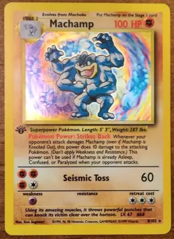 Pokemon Machamp 1st Edition Deck Exclusives Holo Rare 8/102 Wizards Near Mint! - Image 1