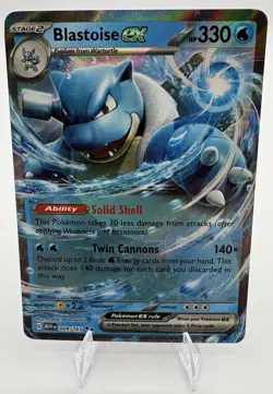 Blastoise EX Holo 9/165 Pokemon SV: `Scarlet & Violet 151 - Image 1