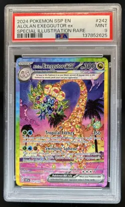 2024 Pokemon Surging Sparks Alolan Exeggutor Ex Full Art #242/191 PSA 9 - Image 1