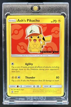2016-19 Pokemon SM Black Star Promos Ash's Pikachu #SM109 - Image 1