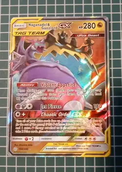 Naganadel & Guzzlord GX Ultra Rare SM - Cosmic Eclipse 158/236 Dragon Pokemon - Image 2