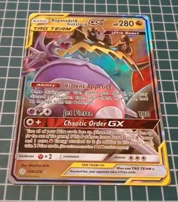 Naganadel & Guzzlord GX Ultra Rare SM - Cosmic Eclipse 158/236 Dragon Pokemon - Image 5