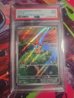 2025 Pokemon Svp En-Sv Black Star Promo #208 UNOVA Victini Illus Coll PSA 9 - Image 1