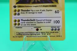 Pokemon TCG Zapdos 16/102 1st Edition Holo Base Set MP - Image 4