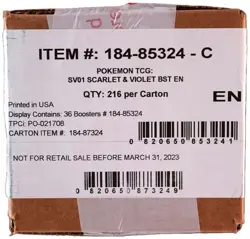 Pokemon Scarlet & Violet Booster 6 Box Case #XYJ 820650873249 - Image 1