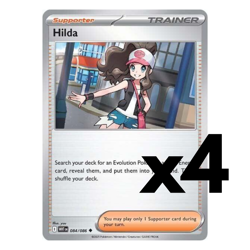 4x Hilda - 084/086 - SV: White Flare (WHT) Pokemon Playset x4 - Image 1