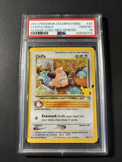 Pokemon Cleffa Holo Rare Celebrations Classic Collection #20 PSA 10 Gem Mint - Image 1