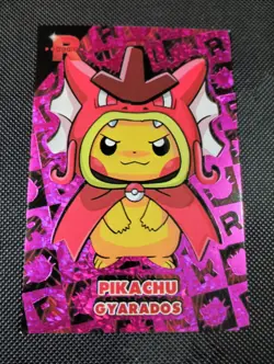 Pikachu Gyarados Poncho - Purple Holo Box Hit - Team Rocket Database - Pokemon - Image 1