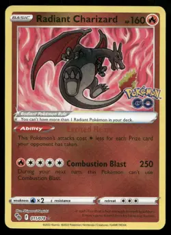 Radiant Charizard Radiant Rare Pokemon GO 011/078 NM - Image 1