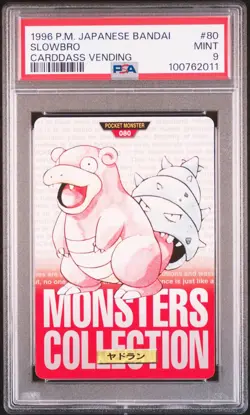 1996 POKEMON JPN BANDAI CARDDASS VENDING #80 SLOWBRO PSA 9 - Image 1