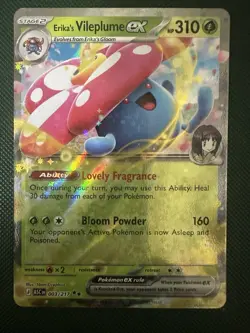Pokemon TCG NM Erika's Vileplume ex 003/217 ME:03 Ascended Heros Pack Fresh - Image 1