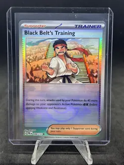 Black Belt's Training 098/131 Prismatic Evolutions PokeBall Reverse Holo Pokemon - Image 1